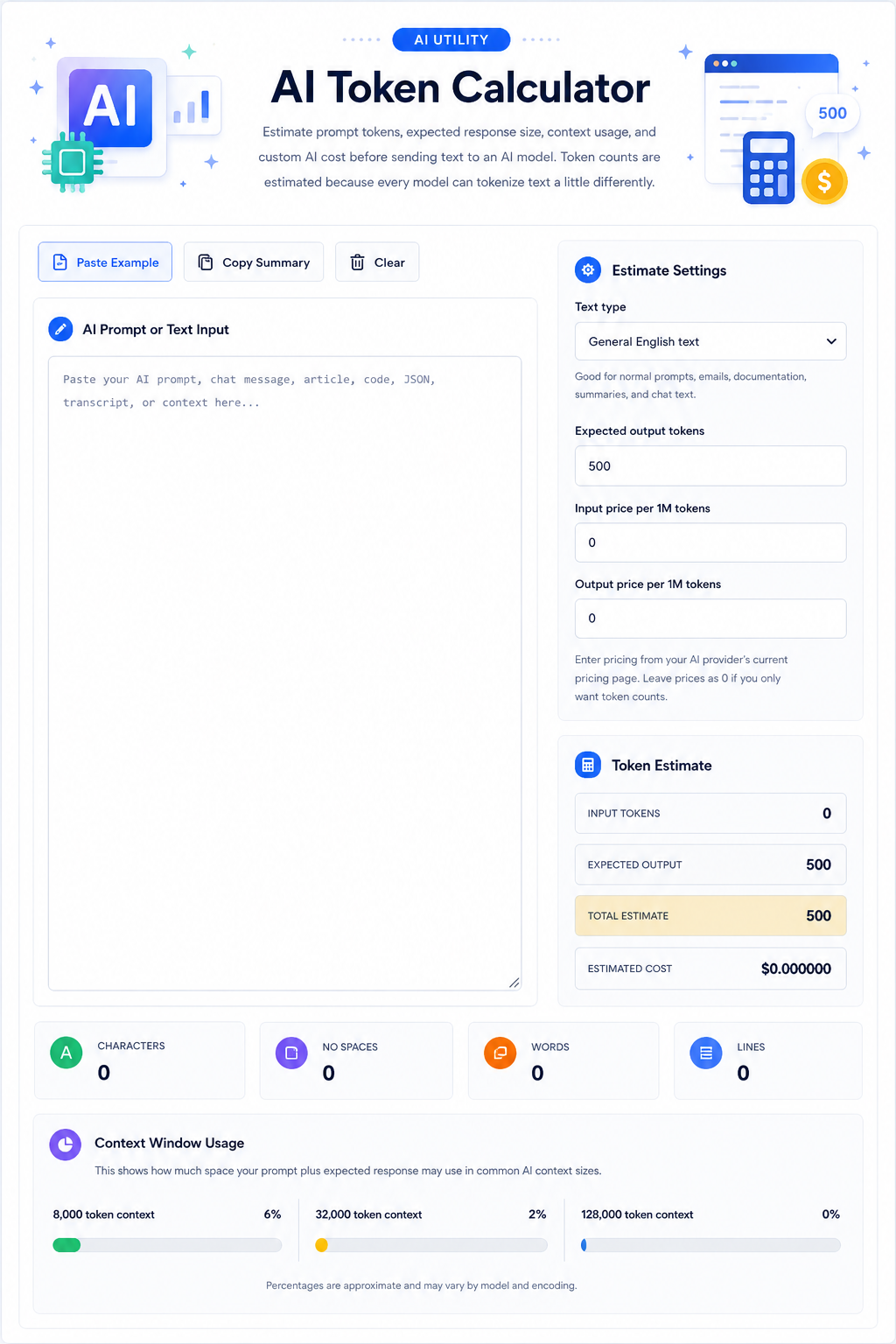 AI Token Calculator Online